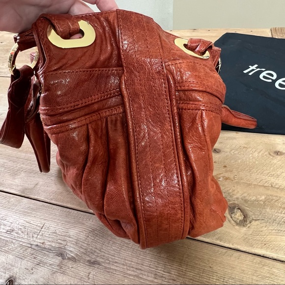 Treesje Dual Strap Tobacco Brown Leather Satchel Handbag - Picture 5 of 16
